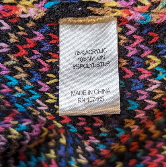 Bua//bua Pullover Sweater Womens Sz XL Multi Color Hoodie Boho Hippie Grunge - Picture 4 of 14